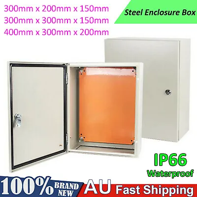 $61.99 • Buy Electrical Steel Enclosure Box Cabinet Switchboard Big Size IP66 Waterproof Lock