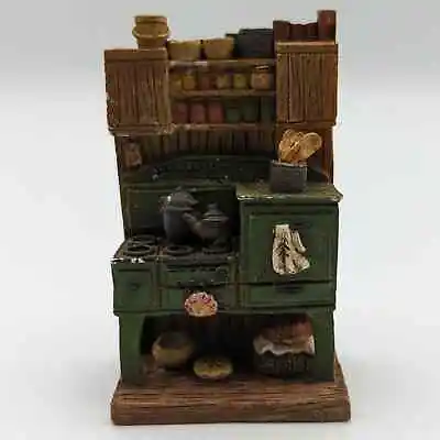 Vtg Youngs Miniature Decor Stove Cabinet Kitchen Doll Fairy House 1997 Figurine • $15.45