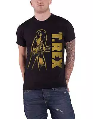 T Rex T Shirt Marc Bolan Guitar Distressed Logo New Official Mens Black • $16.50