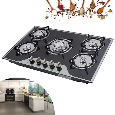 5-Burner Gas Cooktop Stove Built-In Natural Gas Cooktops Burner Stainless Steel • $169.11