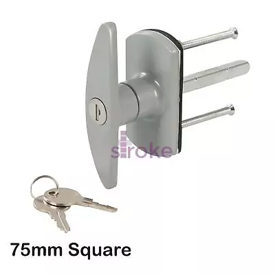 Replacement Garage Door Lock Handle 75mm Square T-handle Arrangement • £15.69