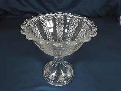 VTG Bryce Walker Maltese Clear Glass Compote Bowl. Jacob's Ladder. UV Reactive. • $18