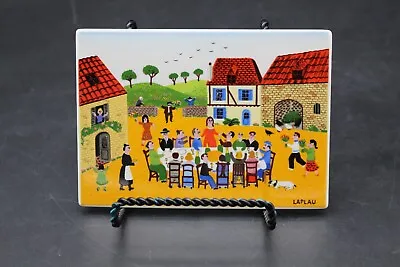 Villeroy & Boch Vintage Vilbo Card Village Festival By Folk Artist Gerard Laplau • $13