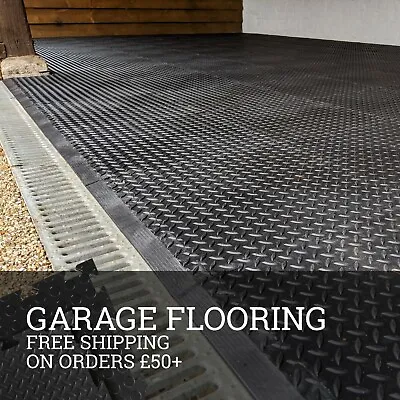 Garage Floor Tiles PVC Heavy-Duty Interlocking Car & Motorbike Tiles • £2.98