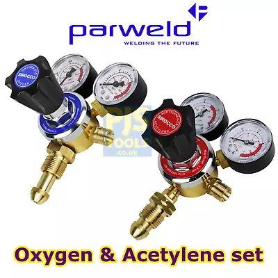 Parweld Oxygen Acetylene 2 Gauge Single Stage Gas Welding Cutting Regulator Set • £64