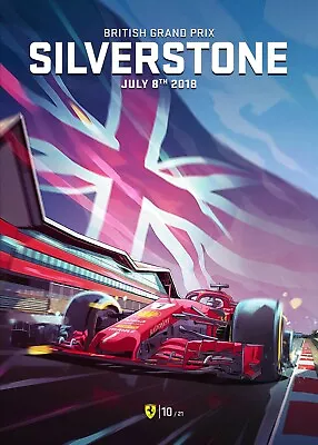 Ferrari F1 British Grand Prix Silverstone 2018 High-Quality 22inx17in Art Poster • $64.95