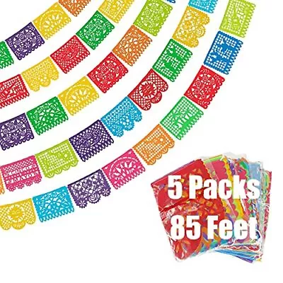 ECOOSTAR 5 Packs 85 Ft Mexican Party BannersPicado Banner 85 Feet Long • $26.39