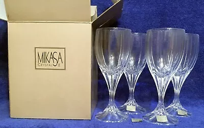 Mikasa Crystal Berkeley Goblets Glasses 4 Pieces + Box -UNUSED- West Germany • $125