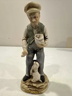 Vintage Japan Old Man With Dog Figurine • $11