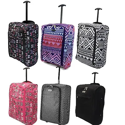Lightweight Hand Luggage Bag Suitcase Ryanair Easyjet Cabin Case Fits 55x40x20 • £14.99