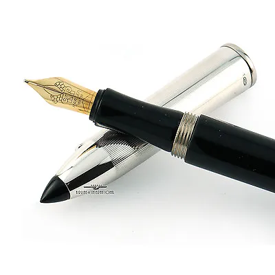 Marlen Vintage Sterling Silver Black Shuttle Fountain Pen - Extremely Rare! • $525