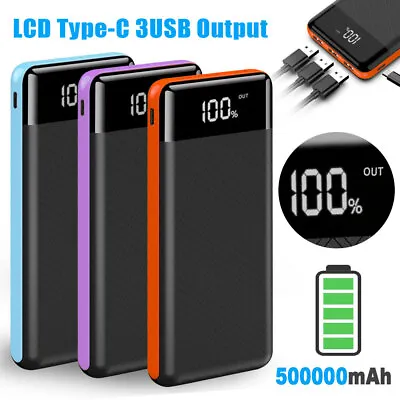 $39.99 • Buy 500000mAh Power Bank Universal USB Type-C Input Fast Charge Battery Charger AU