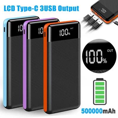 $39.99 • Buy 500000mAh Power Bank Universal USB Type-C Input Fast Charge Battery Charger AU