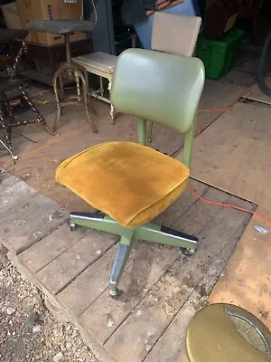 Antique Vintage Mid Century Inter Royal Metal Rolling Office Tanker Swivel Chair • $300
