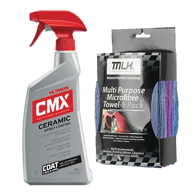 MOTHERS CMX Nano Ceramic Clear Coat Spray Coating 710ml & 6x Microfibre Cloth Ki • $54.57