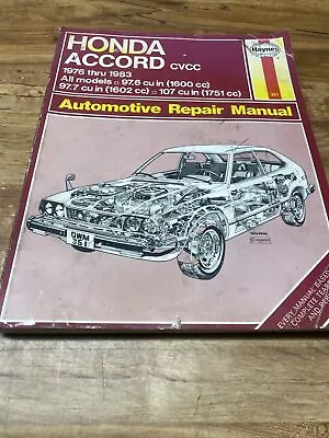 Haynes Honda Accord CVCC 1976-1983 Teardown And Rebuild Repair Manual • $9.99