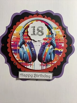 Large 18th Birthday Headphones Gaming Card Topper • £2.20