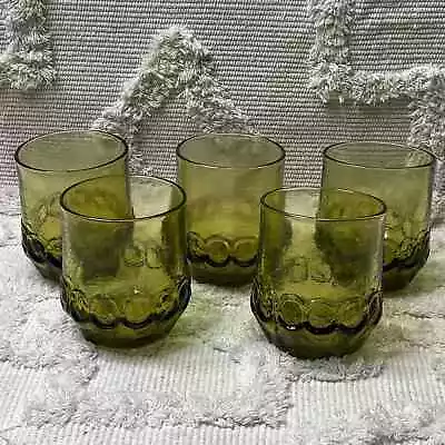 Vintage Tiffin Franciscan Madeira Citron Green Goblet Uranium Rocks 5 Glasses 4” • $58