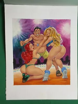 Sexy Breasts Curvy Gorgeous Babes Big Butt Blonde Mexican Comic Cover Art • $199.99