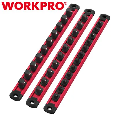 WORKPRO 3-PACKS Magnetic Socket Organizer Set 1/4  3/8  1/2  Drive Socket Holder • $32.99