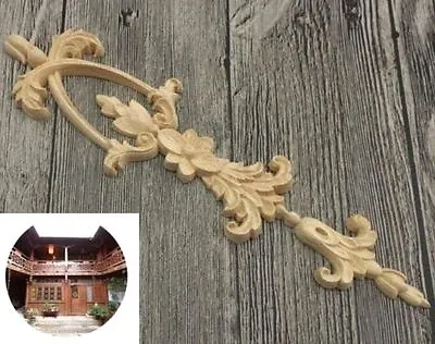 $8.90 • Buy Unpainted Hollow Wood Carved Corner Onlay Applique Frame Furniture Home Decor ^