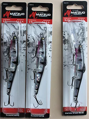 MATZUO ZANDA SHAD Crankbaits (Lot Of 3)  2 - Suspending 1 - Diver  Convict • $17.95