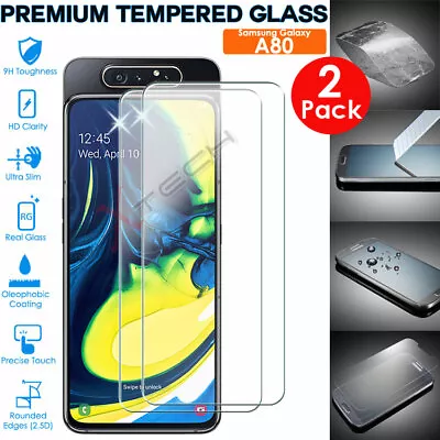 2x Genuine TEMPERED GLASS Screen Protector Cover For Samsung Galaxy A80 SM-A805F • £2.95