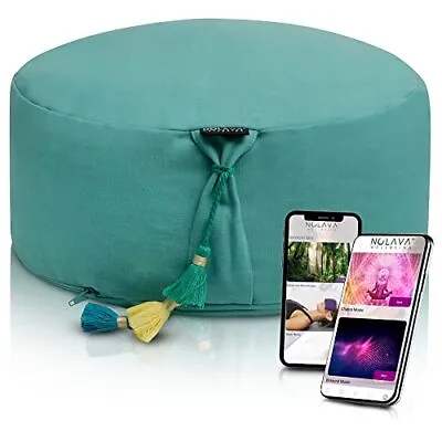 NOLAVA Round Zafu Meditation Cushion 15 X 6 Inch Natural Buckwheat Calming Color • $37.99