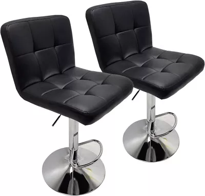 Set Of 2 Bar Stools Swivel Adjustable Bar Chair Modern PU Leather Pub Bar Chairs • $69.95