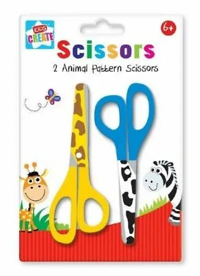 £2.79 • Buy Pack Of 2Animal Print Pattern Childrens Kids Safety Scissors Arts & Craft School