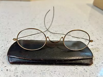 Antique Gold Wire Round Eye Glasses 10k ? Whitlock Ophthalmologist Boise Idaho • $30