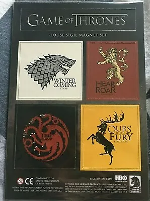 Game Of Thrones Magnet Set. HBO Official Set Of 4 Magnets NEw Still Sealed • £3.30