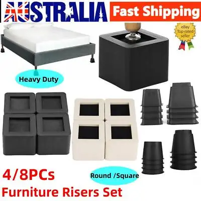 4/8PCS Round/ Bed Chair Furniture Leg Risers Raisers Heighten Heavy Duty Kit AU • $19.69