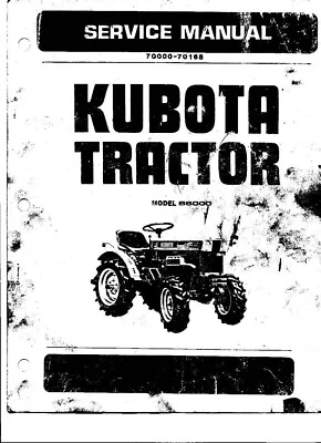 3 Hole Punch Paper Reprint Kubota B6000 Tractor Workshop Manual • $15.99