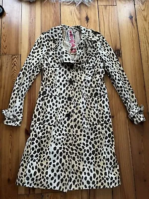 L.a.m.b. Gwen Stefani Animal Print Trench Coat Cotton Silk Lining Small 6 • $55