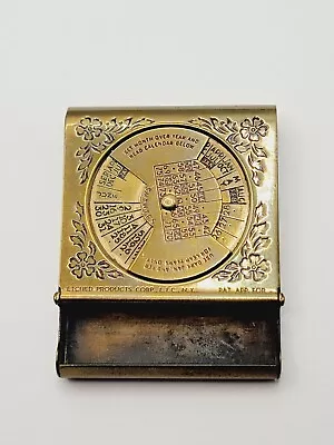 Antique Brass Etched Products Corp Calendar Matchbox • $6.50