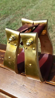 2  Brass Monel Bell Ranch Roping Cutting Saddle Stirrups  • $129.95