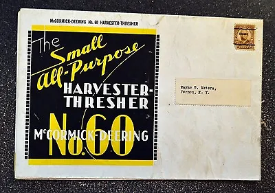 McCormick Deering Brochure - No. 60 Harvester Thresher - Vintage Foldout Poster • $19