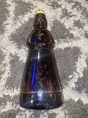 1968 Vintage 10  MRS BUTTERWORTH'S Amber Brown Glass Syrup Bottle Metal Cap Lid • $13.40