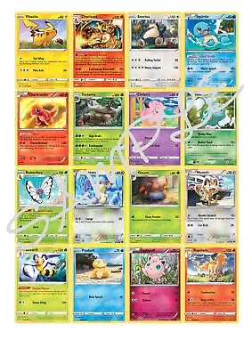 Edible Pokemon Cards Icing Sheet A4 Cake Toppers X 16 • £5.50