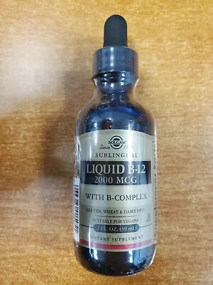 Solgar Sublingual Liquid B-12 2000mcg W B-Complex 2 Oz. Exp 1/25 E17B • $12.99