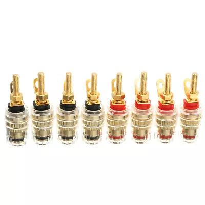 £6.61 • Buy 8x 4mm Banana Plug Speaker Terminal Binding Post Gold Plated Amplifier Connector