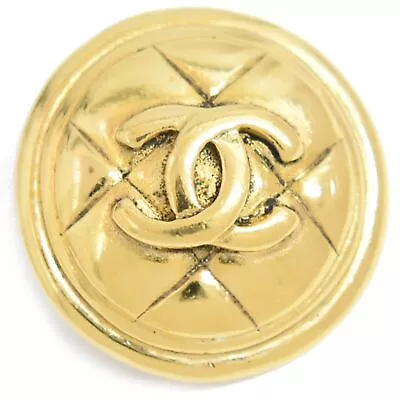 CHANEL Coco Mark Gold Plated Brooch Round France • $810.18