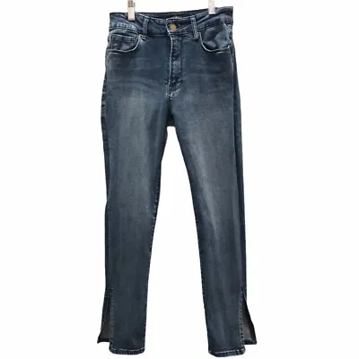 J Brand Womens Skinny Jeans Alana Cropped Blue High Rise Pockets Ankle Slit 26 • $22.41