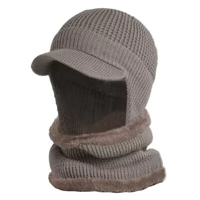 Men's Winter Beanie Cap With Earflaps Knit Woolen Hat Warm Outdoor Headwear • $31.46