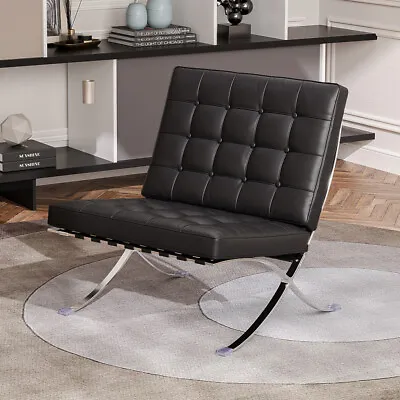 $459.99 • Buy Accent Mid-Century Chair Leather Single Seat Lounge Sofa For Home Office Salon