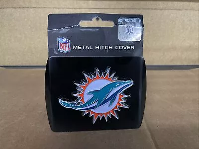 Miami Dolphins  Heavy Duty Black Metal Hitch Cover With 3D Color Emblem • $17.90