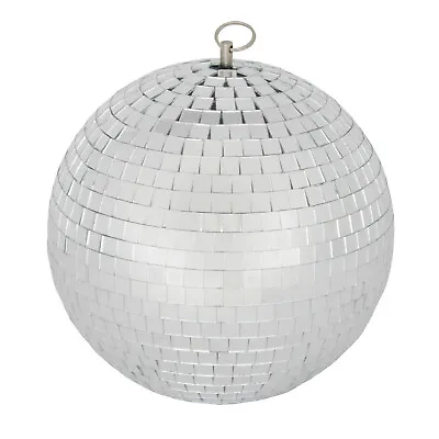 QTX 10cm Mirror Ball Glitter Ball Lightweight Silver For Disco • £8.99
