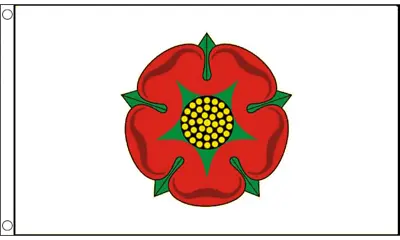 5ft X 3ft (150 X 90 Cm) Lancashire Red Rose Old White Polyester Banner Flag • £6.95