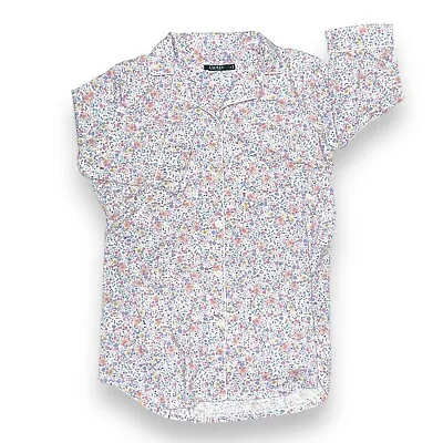 Lauren Ralph Lauren Sleep Shirt Women’s Large Pajama Floral LRL Monogram Pocket • $19.99